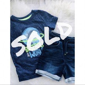 Cat & Jack bundle: 3T  T-shirt with denim shorts